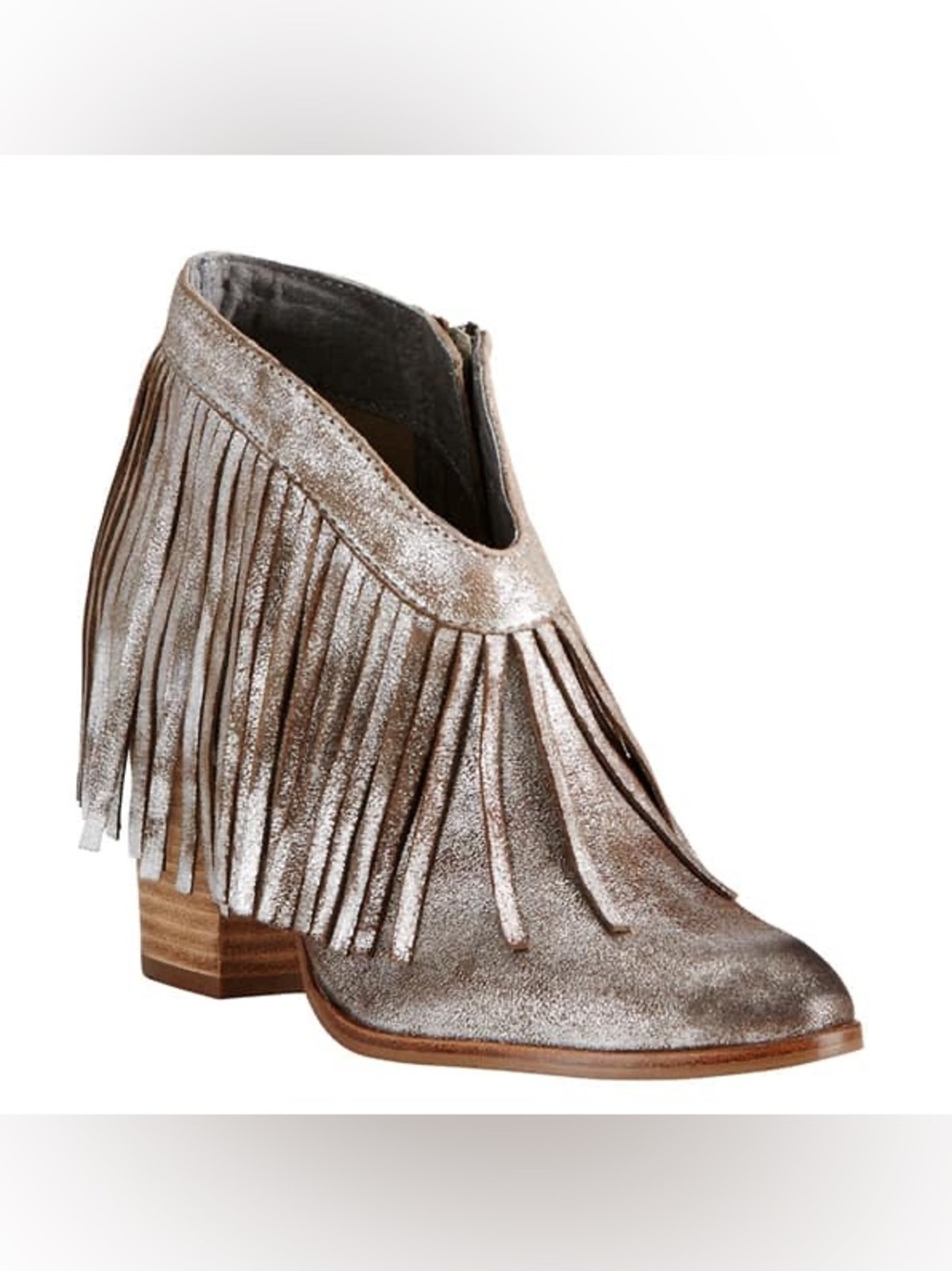 Ariat Unbridled Metallic Silver Fringe Ankle Bootie size 8.5